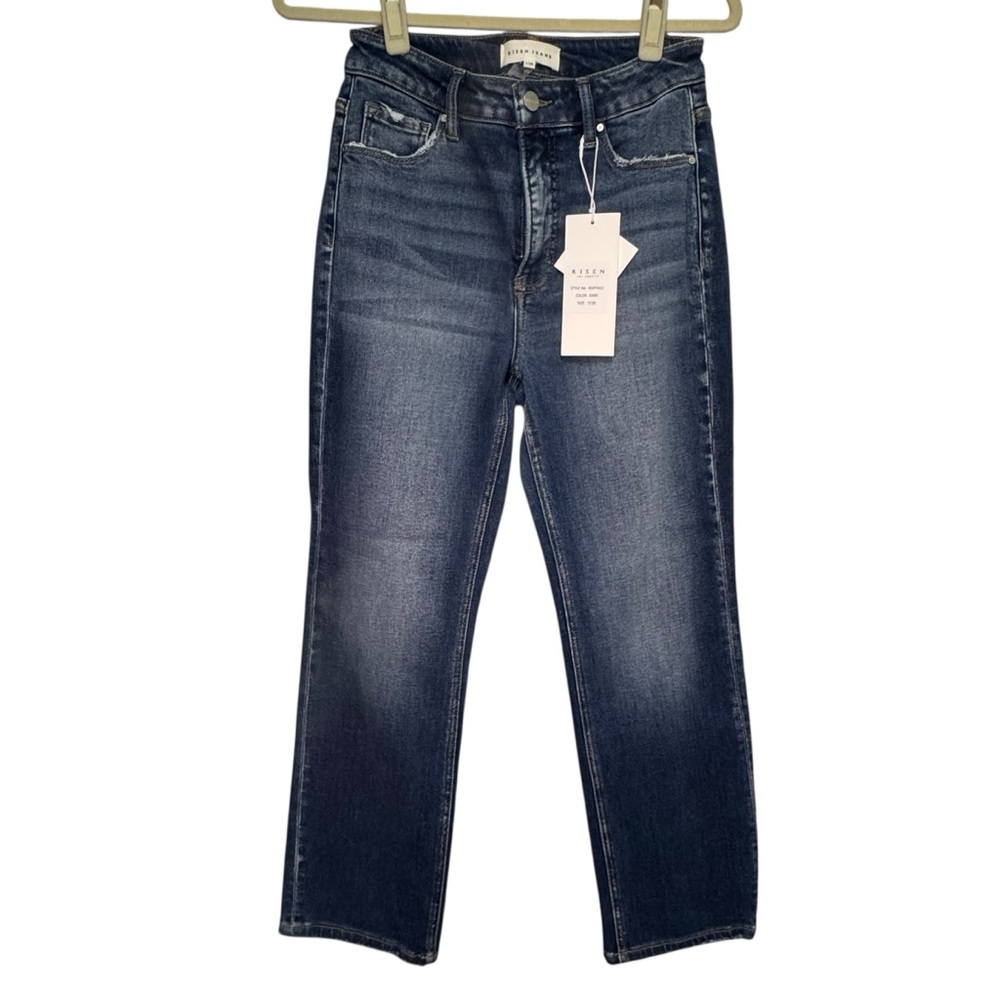 Risen Jean- Straight Leg Jeans size 7 (8) - NWT Dark Wash RDP5922 Tummy control